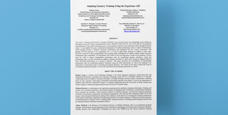 Adapting Gunnery Training Using the Experience API