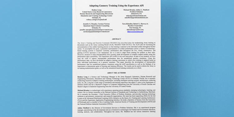 Adapting Gunnery Training Using the Experience API