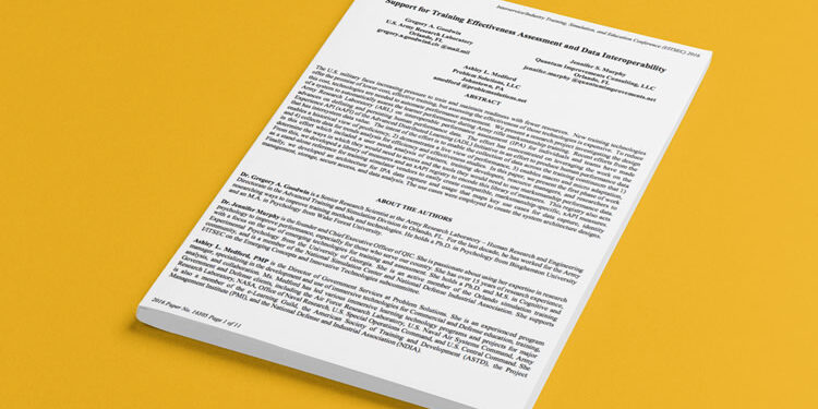 Support for Training Effectiveness Assessment and Data Interoperability